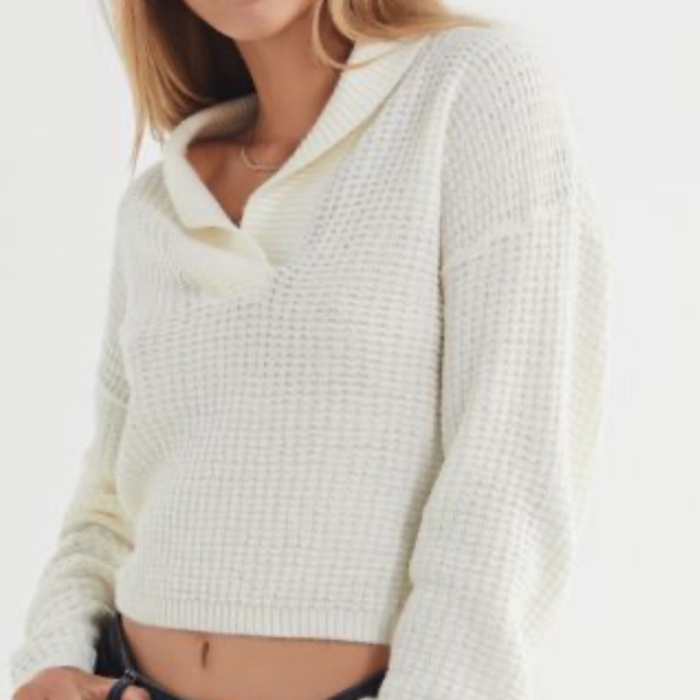 NWT Urban outfitters  blue ribbed  cropped sweater